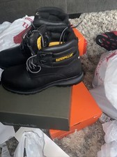 Stivali da lavoro uomo Caterpillar Fairbanks punta acciaio 6" pelle nera P91060 taglia 13 M