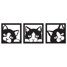 Quadro trittico gatti neri - quadro,