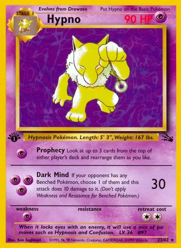 Hypno pokemon fossil - 23/62,