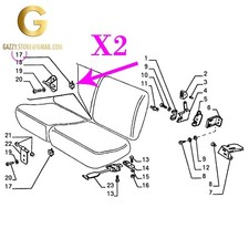 LANCIA DELTA 4WD EVOLUZIONE 2 BLOCCHETTO FISSAGGIO CERNIERA SEDILE POSTERIORE