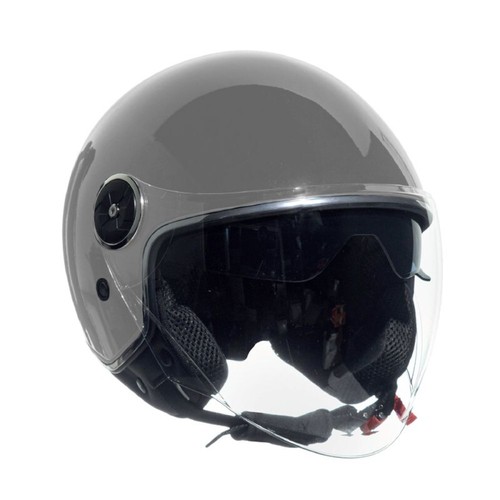 Casco jet grigio lucido - casco,