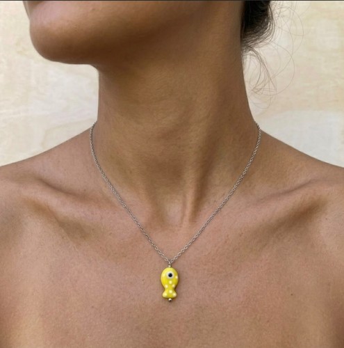 Collana acciaio con - collana, in