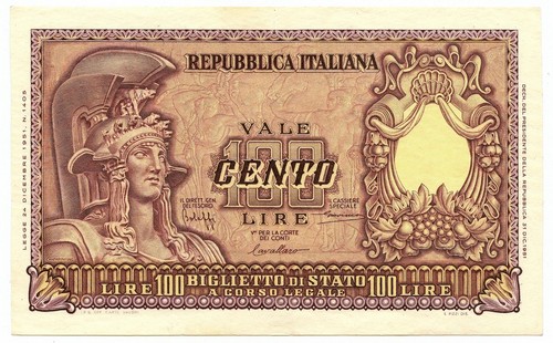 100 lire biglietto - lire, stato