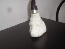 AVON FLACONE PER PROFUMO VETRO OPALINO ANNI SETTANTA FORMA DI PIPA TESTA CANE.