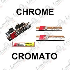 Kit per Audi S-Line Cromato adesivo 72 x 17 mm Logo Stemma Fregio A3 Q3 A4 Q5 A1