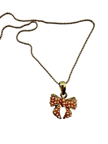 Collana con fiocco - , perle