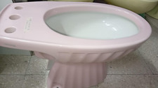 BIDET sanitari bagno vintage conchiglia originale anni '60 ROSA BIANCO