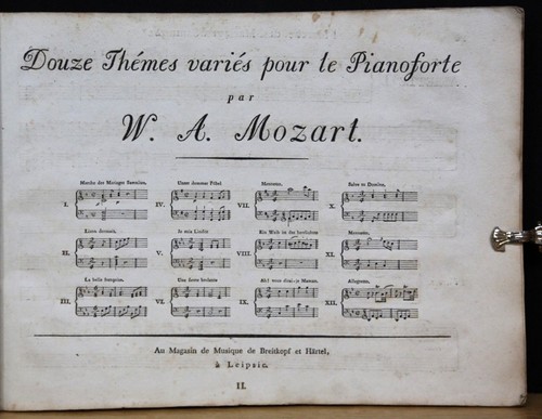 Mozart xii thémes variés - thémes,