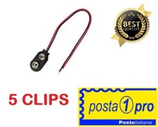 5 x Clip 9V connettore per