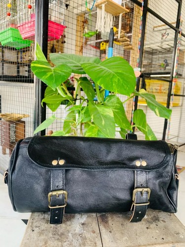 Borsa moto pelle nuda vintage - moto,