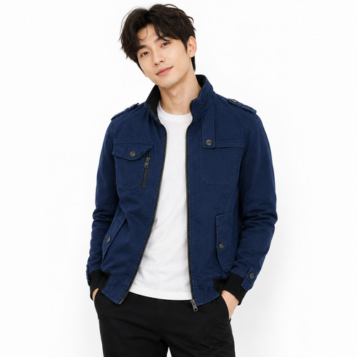 Giubbotto bomber uomo blu navy - blu,