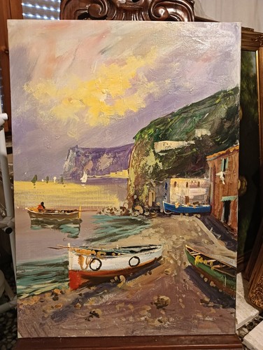 Dipinto olio tela costiera - dipinto,