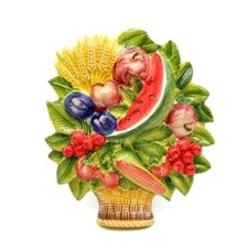 BASSANO Ceramica Frutti 3D Decorazione Da Parete 34CM - Dall'Italia Nuovo!