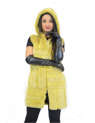 Gilet donna visone yellow - 42,