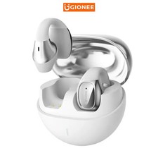 Auricolari Gionee ultra aperti in bianco e argento. Clip On Style Sport Bluetooth 