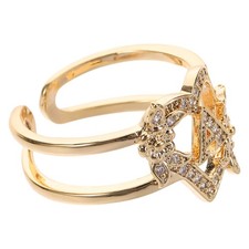  Anelli iniziali Anelli di lettere regolabili al cuore impilabili graziosi