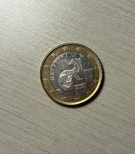 Moneta croata euro una - moneta,