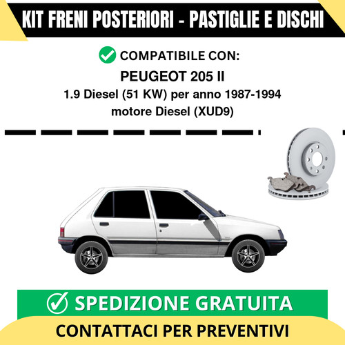 Kit freni posteriori peugeot - kit,