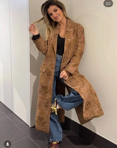 Cappotto lungo ricamato zara - ricamato,