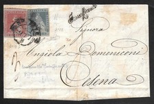 1853 Toscana, n. 4b+5e su LETTERA per firma Cesena A.Diena / Raybaudi