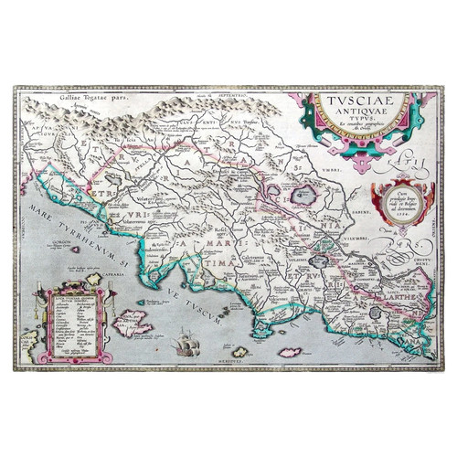 Mappa storica etruria 1584 - mappa,