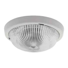 plafoniera stagna in vetro ip44 tonda da soffitto E27 bianco