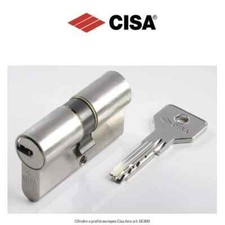 CISA 0E300-20-0-12 Cilindro Europeo ASIX L90=30-60  Ottone Nichelato Satinato