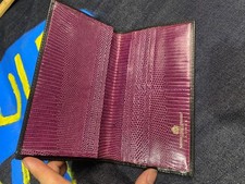 Portafoglio vintage Launer Made in UK pelle di lucertola pelle