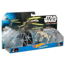 Star Wars Tie Fighter vs X- Wing Fighter  Red two Hot Wheels Starships Astronave