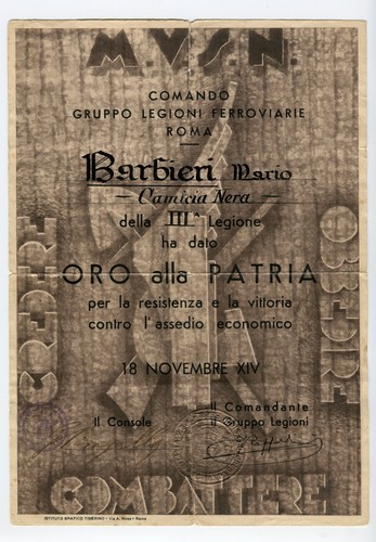 Attestato comando gruppo - comando,