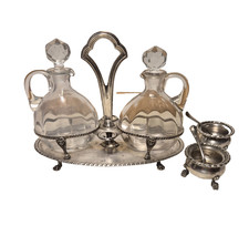 Set olio e aceto e sale e pepe anni '60 in argento 800 San Marco