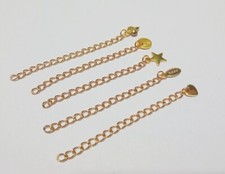 5pz catenina catena estensione con ciondolo in acciaio inox 6cm colore oro