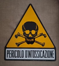 Cartello Industriale Vintage 1960 Danger Sign Danger tabella Targa NO Smaltata