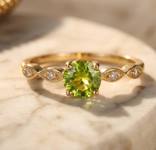 Anello peridoto lega oro - peridoto,,