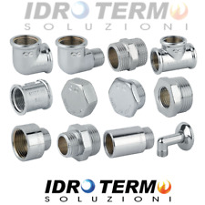 RACCORDI IN OTTONE CROMATO CROMO A STRINGERE DA 3/8''- 1/2''- 3/4'' PER ACQUA