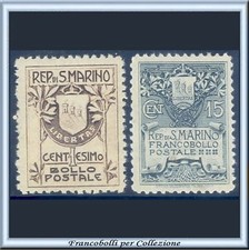 1907 San Marino Serie completa Stemma n. 47/48 Ben Centrati Nuovi Integri **
