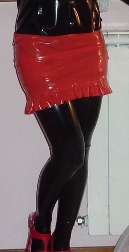 Latex skirt mini - , zip