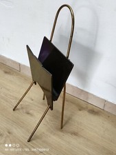 porta riviste vintage ottone - legno  anni 60 mid-century