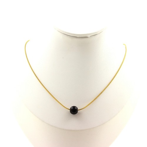 Collana perla agata nero 8 - perla,