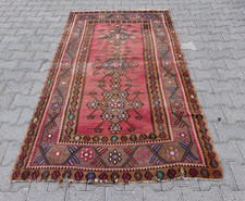 Tappeto Kilim Turco 6,9x3,9 piedi | Vintage Anatolico Tessuto Piatto, Terracotta Rosa