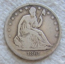 1861-S Seated Liberty Half
