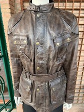 Giacca pelle BELSTAFF CENTAURO neromarrone Malenotti epoca XXXL RARA