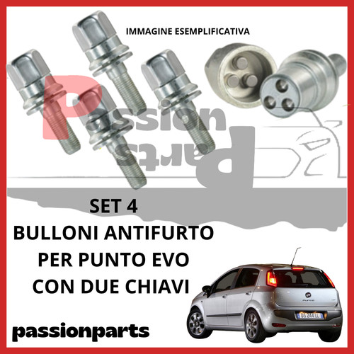 Kit bulloni antifurto - 4, cerchi