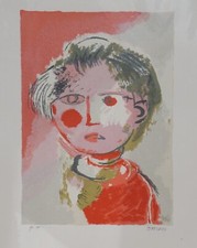 MANLIO BACOSI- RITRATTO LITOGRAFIA CON CORNICE DORATA - FIRMATA PROVA ARTISTA