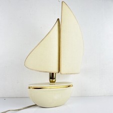 Lampada da tavolo anni '50 '60  con base in ceramica Veliero Barca a Vela nave