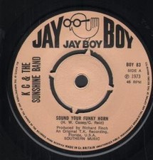 Kc and the Sunshine Band Sound Your Funky Horn 7" vinyl UK Jay Boy 1973 Four