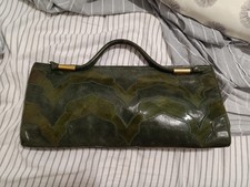 borsa vintage in pelle braccialini color verde/cachi