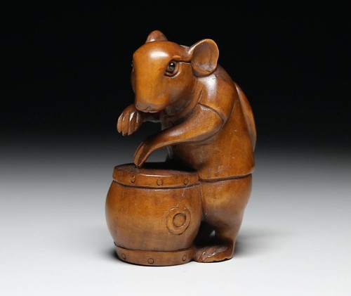Antico topo giapponese netsuke - topo,