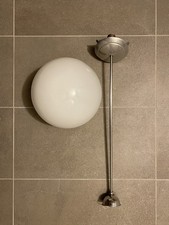 LAMPADARIO vintage sfera diametro 23 cm in vetro opalino latte anni 50-60