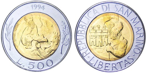 1995 san marino 500 lire - 1995,
